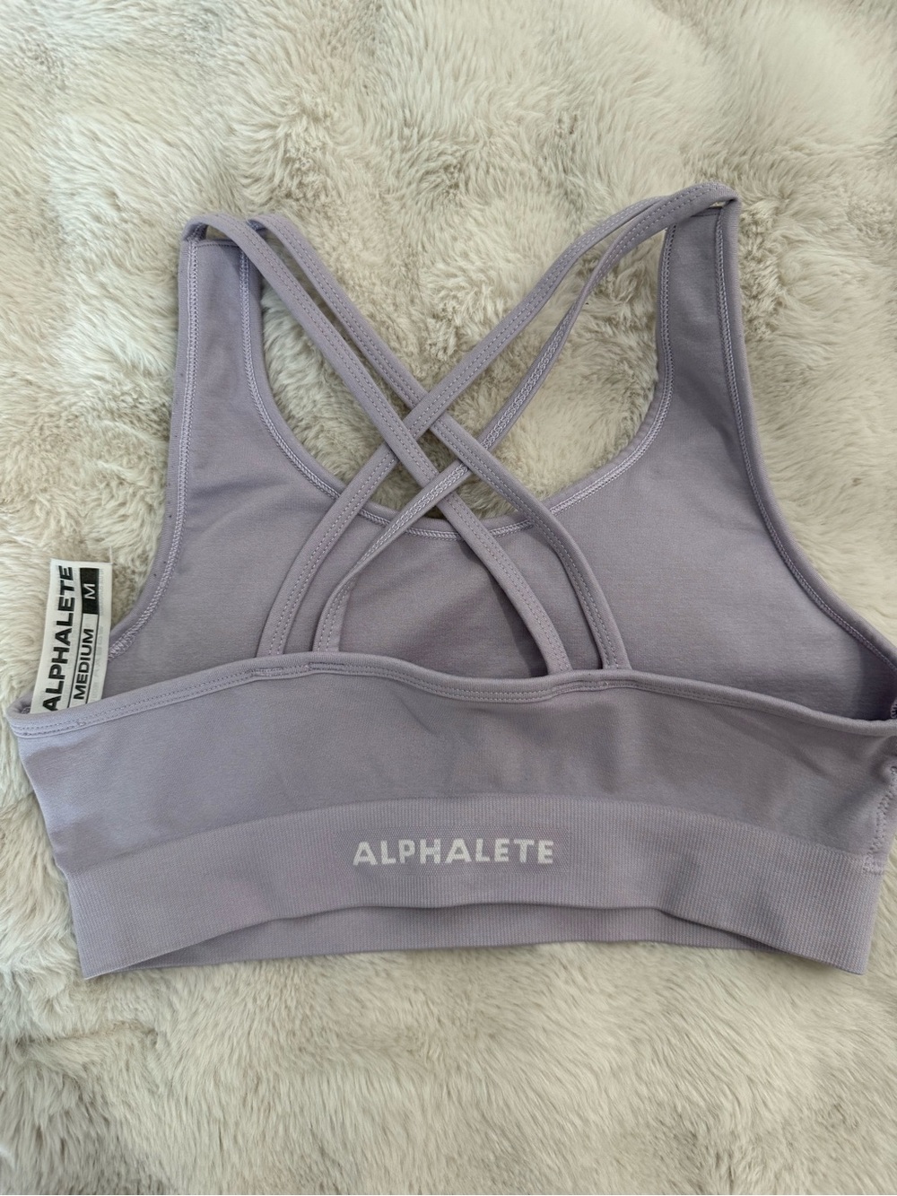 Alphalete Lilac Strappy Crisscross Sports Bra